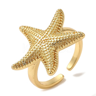Rack Plating Brass Cuff Rings for Women RJEW-G325-04A-G-1