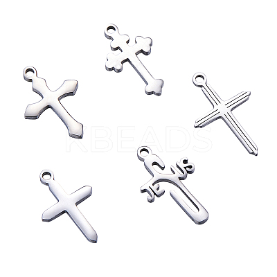 10Pcs 5 Style 304 Stainless Steel Pendants STAS-CJ0001-229-1