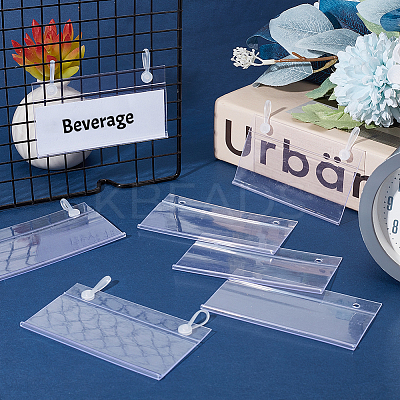 Rectangle PVC Price Tag Sign Label Holder LS-KY-WH0046-61-1