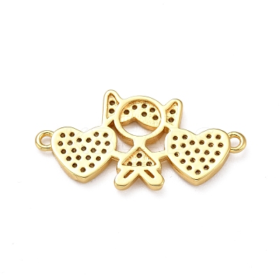 Brass Micro Pave Clear Cubic Zirconia Links Connectors ZIRC-A021-66G-1