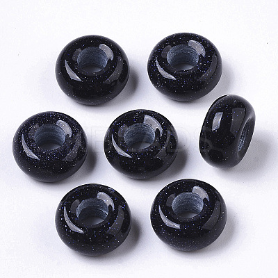 Synthetic Blue Goldstone European Beads LS-G-S359-072B-1