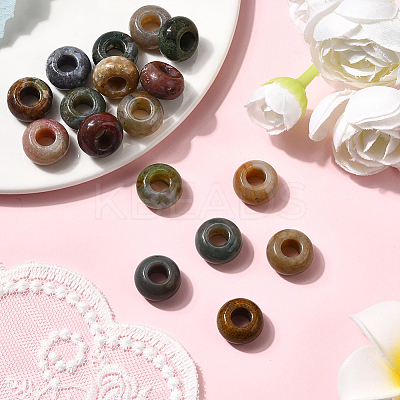 20Pcs Natural Indian Agate European Beads G-PA0001-29-1