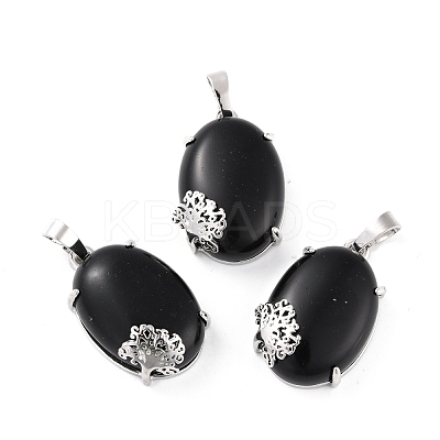 Natural Obsidian Pendants G-C235-03E-RS-1