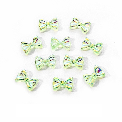 Electroplated Bowknot Resin Cabochons MRMJ-R128-16B-1