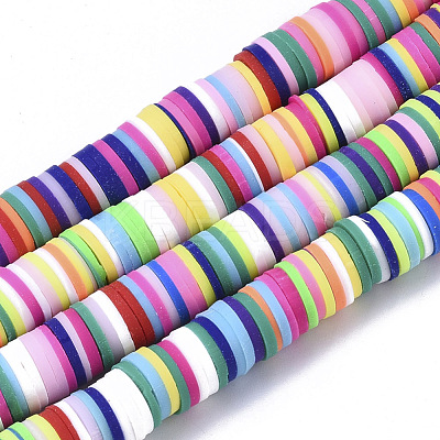 Handmade Polymer Clay Beads Strands X-CLAY-R089-6mm-048-1