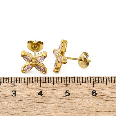 304 Stainless Steel Stud Earrings X-EJEW-C135-01G-04-1