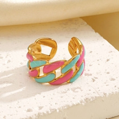 304 Stainless Steel Cuff Open Rings for Women LS-RJEW-I113-02G-01-1