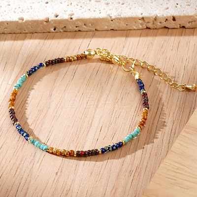 Natural Imperial Jasper & Synthetic Turquoise Beaded Bracelets for Women LS-CX4313-1