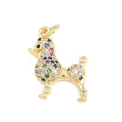 Brass Micro Pave Clear Cubic Zirconia Pendants KK-F938-25C-G-1