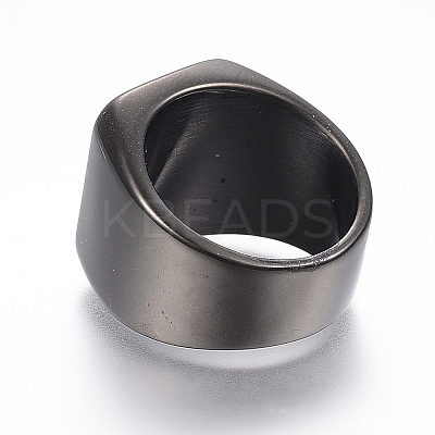 304 Stainless Steel Signet Band Rings for Men RJEW-G091-16-22mm-B-1