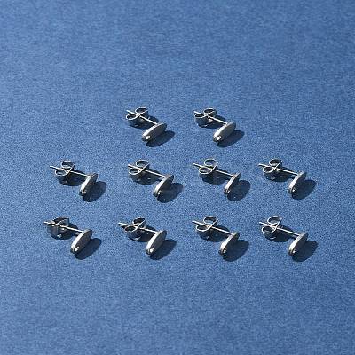 10Pcs 201 Stainless Steel Stud Earring Findings with Hole EJEW-FS0001-14B-1