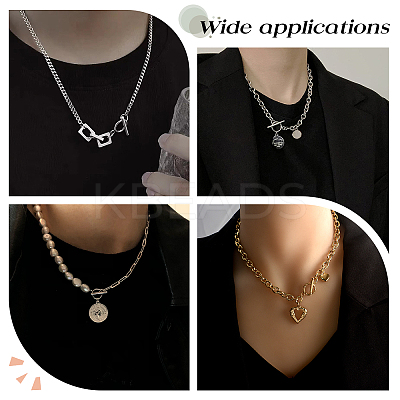 4Pcs 2 Colors 304 Stainless Steel Figaro Chains Necklace NJEW-UN0001-33-1
