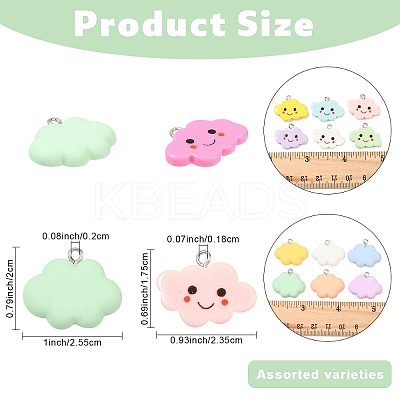30Pcs Opaque Resin Pendants RESI-YW0005-31-1