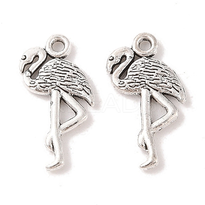 Tibetan Style Alloy Flamingo Shape Pendants TIBEP-Q043-293-RS-1