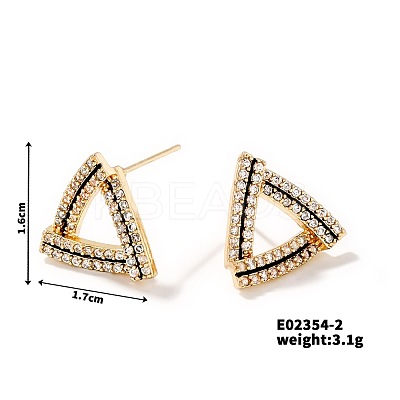 Elegant Hollow Triangle Diamond Stud Earrings for Women Trendy Fashion BG4939-2-1