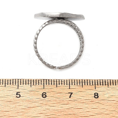 Non-Tarnish 304 Stainless Steel Sun & Moon Planet Open Cuff Ring for Women RJEW-B027-20P-1