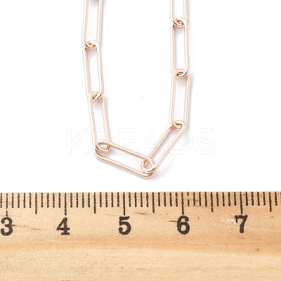 Brass Round Oval Paperclip Chain Necklace Making MAK-S072-04A-RG-1