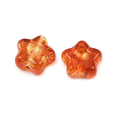 Electroplate and Golden Metal Enlaced Glass Beads EGLA-T029-02B-1