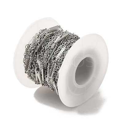 Tarnish Resistant 304 Stainless Steel Rectangle Link Chains STAS-B041-09P-1