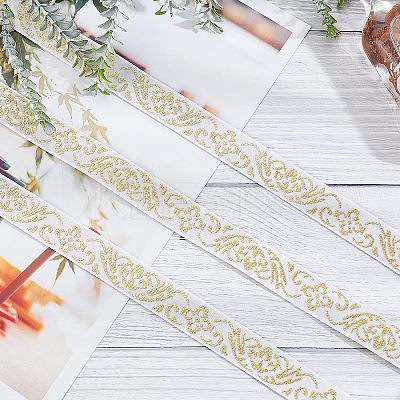 Ethnic Style Embroidery Polycotton Ribbons OCOR-WH0066-22B-1
