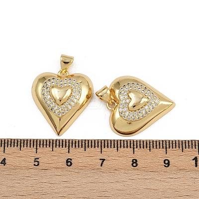 Brass Micro Pave Clear Cubic Zirconia Pendants ZIRC-I367-13G-01-1