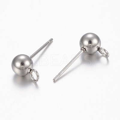 Non-Tarnish 201 Stainless Steel Stud Earring Findings STAS-H434-57P-1