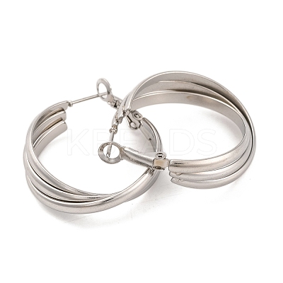Non-Tarnish 304 Stainless Steel Three Layer Hoop Earrings for Women LS-EJEW-Z057-10P-1
