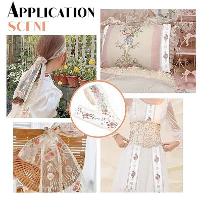 10 Yards Embroidery Polyester Lace Trim OCOR-GF0001-80A-1