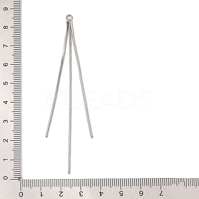 Brass Square Snake Chains Tassel Big Pendants KK-G510-02P-1