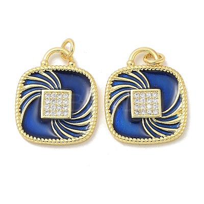 Brass Micro Pave Cubic Zirconia Pendants KK-B124-04G-03-1