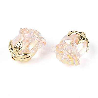 UV Plating Transparent Acrylic Beads MACR-C029-06B-02-1