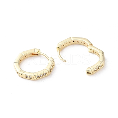 Brass Micro Pave Cubic Zirconia Hoop Earrings EJEW-P259-09G-1