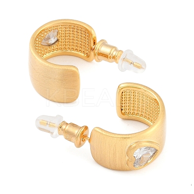 Brass Drawbench Stud Earrings EJEW-L288-008G-1