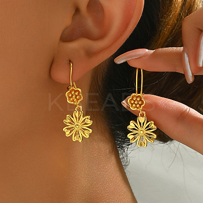 Golden Vintage Brass Hoop Earrings FY7289-2-1