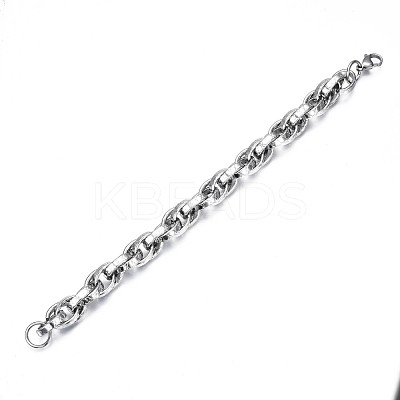 Non-Tarnish 201 Stainless Steel Rope Chain Bracelet for Men Women BJEW-S057-68-1