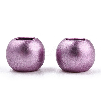 Spray Painted Acrylic European Beads ACRP-WH0002-01A-1