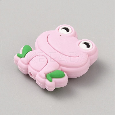 Frog Food Grade Eco-Friendly Silicone Focal Beads SIL-WH0006-29H-1