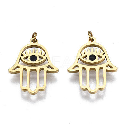 304 Stainless Steel Enamel Charms STAS-S116-372A-G-1