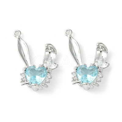 Brass Micro Pave Cubic Zirconia Pendants KK-L208-05P-06-1