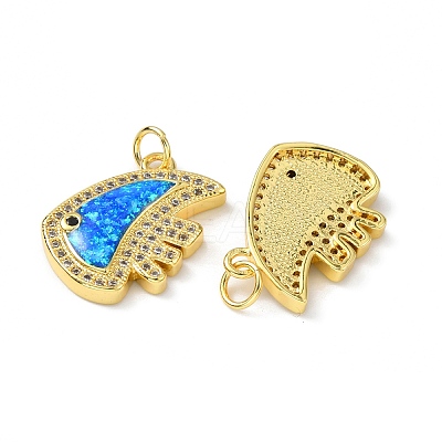 Brass Micro Pave Cubic Zirconia Pendants KK-A197-09G-1