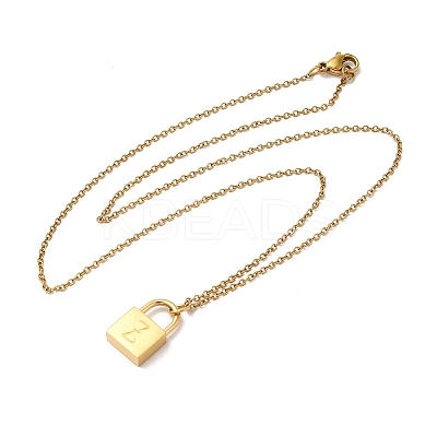 304 Stainless Steel Rolo Chain Pendant Necklaces NJEW-S444-01G-26-1