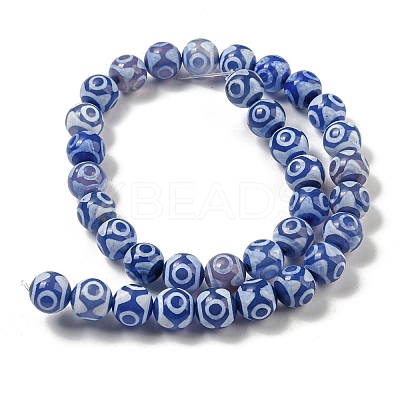 Blue Tibetan Style dZi Beads Strands TDZI-NH0001-A03-02-1