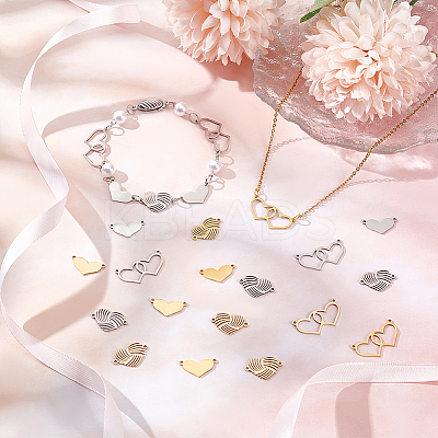 24Pcs 6 Styles 201 Stainless Steel Connector Charms STAS-DC0011-02-1