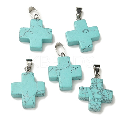 Synthetic Turquoise Pendants G-Z067-06P-04-1