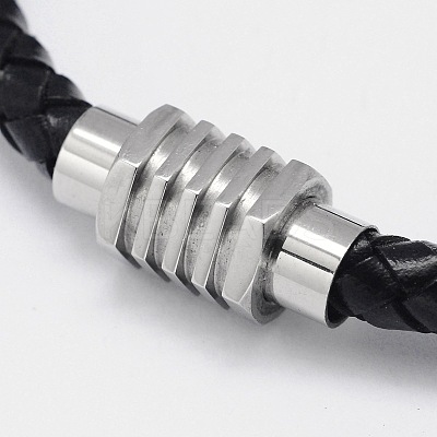 Braided Leather Cord Bracelets BJEW-I199-08-1