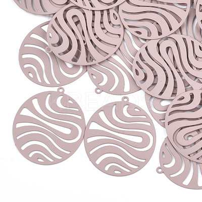430 Stainless Steel Filigree Pendants X-STAS-T042-09E-1