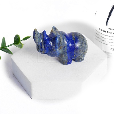 Natural Lapis Lazuli Carved Rhinoceros Statue PW-WG44714-02-1