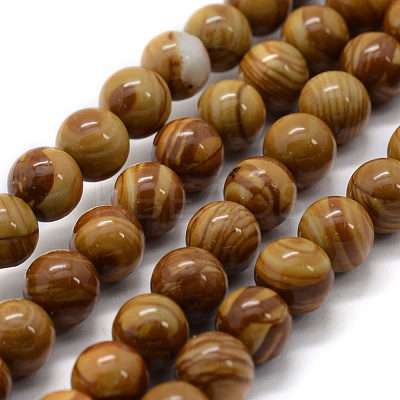 Natural Wood Lace Stone Wooden Jasper Beads Strands X-G-G763-05-8mm-1