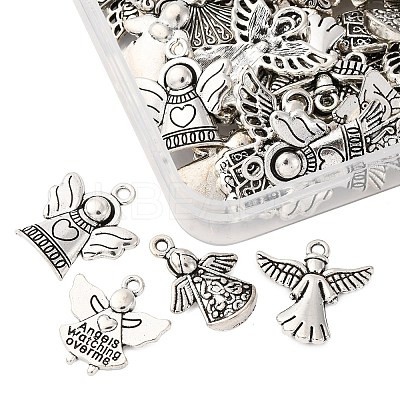 48Pcs 8 Styles Tibetan Style Alloy Pendants TIBE-FP0001-11-1