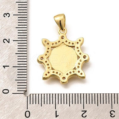 Religion Themed Rack Plating Brass Micro Pave Cubic Zirconia Pendants KK-L226-007G-10-1